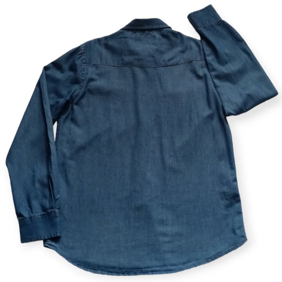 EIGHTY EIGHT PLATINUM MEN'S BLUE DENIM LONG SLEEVE  SHIRT. SIZE S - Picture 5 of 13